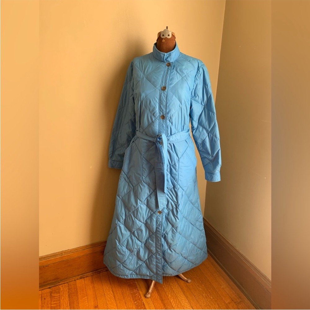 Eddie Bauer Blue Quilted Long Coat